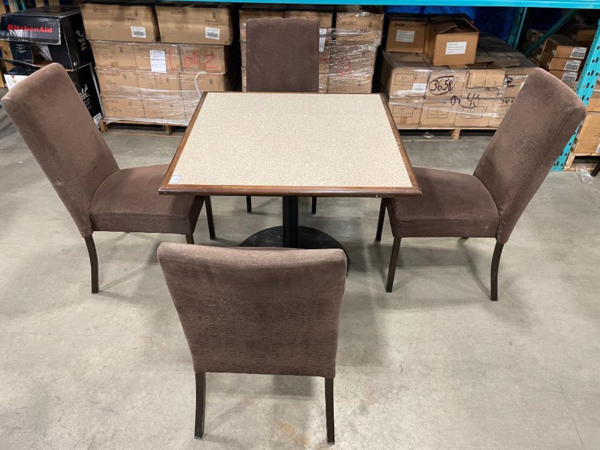 36" X 36" DINING TABLE WITH (4) MTS KILO DINING CHAIRS