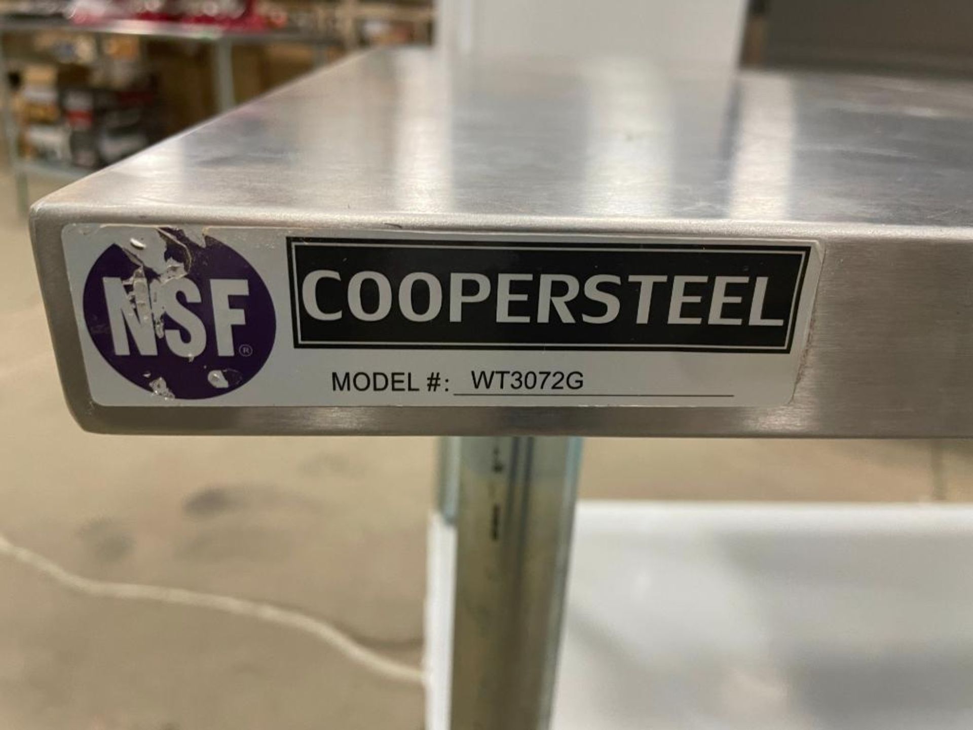 COOPERSTEEL 30" X 72" STAINLESS STEEL WORK TABLE - Image 3 of 7