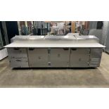 BEVERAGE AIR DPD119-2 119-INCH REFRIGERATED PIZZA PREP TABLE WITH THREE DOORS & TWO DRAWERS