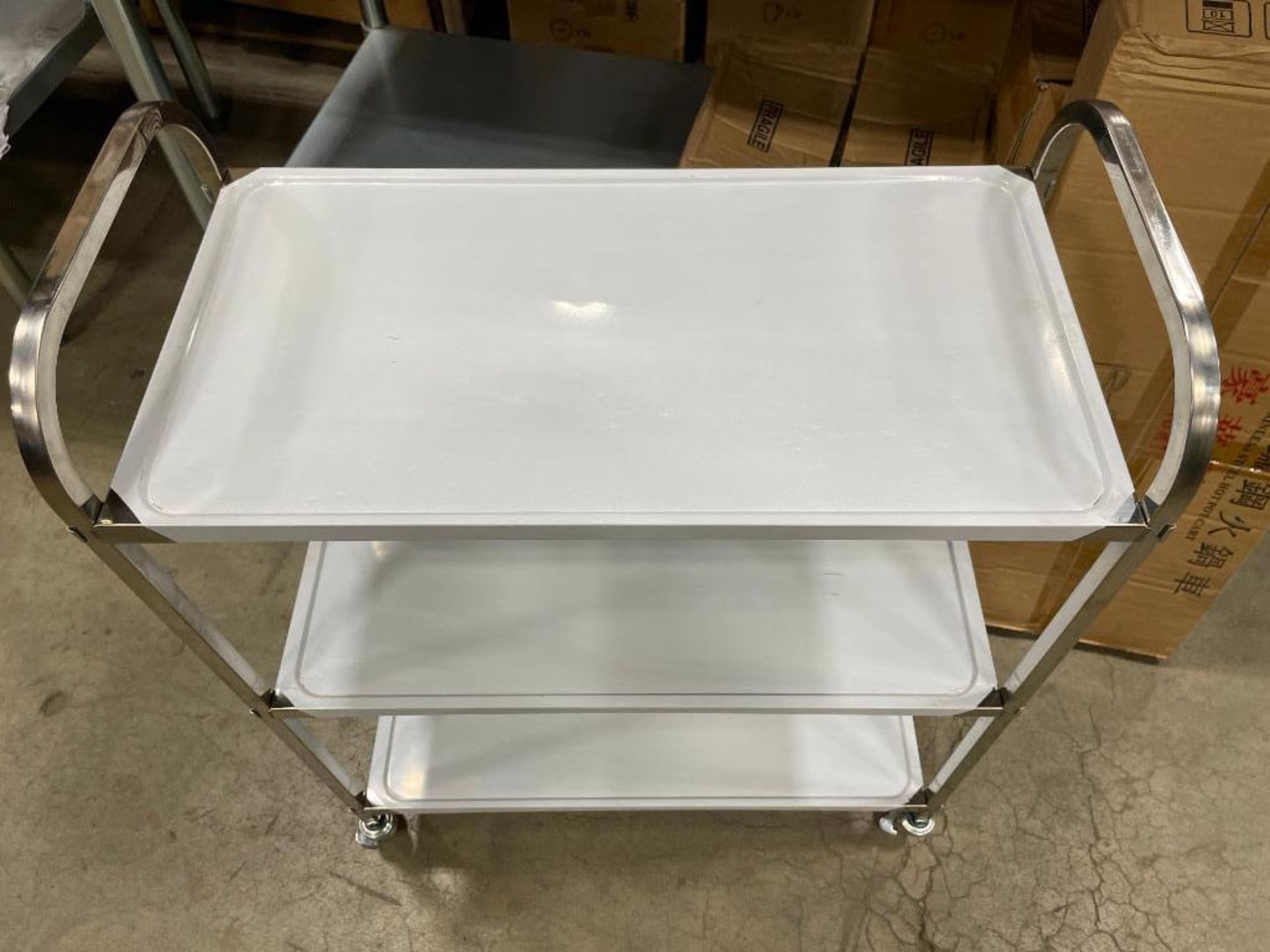 (2) 3-TIER STAINLESS STEEL BUSSING CART - Image 3 of 4