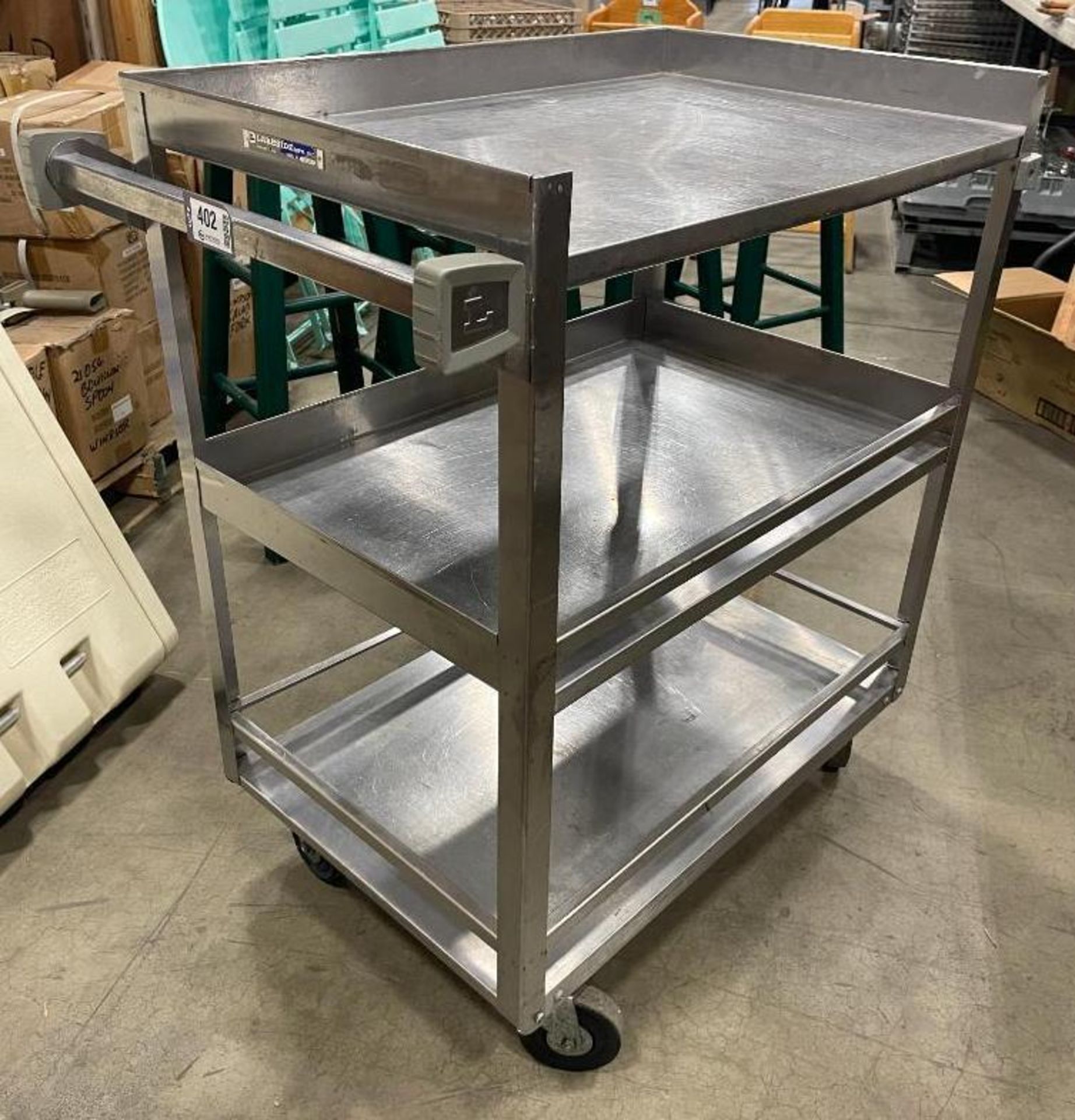 LAKESIDE 526 STAINLESS STEEL 3-TIER UTILITY CART, 500 LB CAPACITY