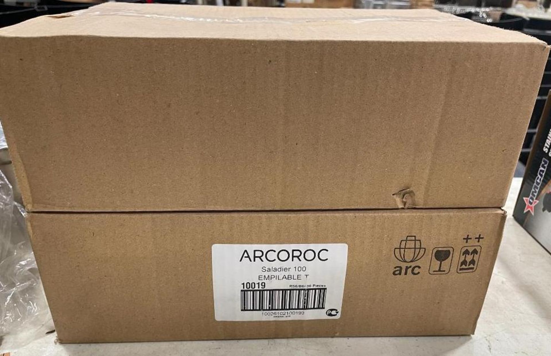 (2) CASES OF ARCOROC 10019 GLASS STACKABLE SALAD BOWLS, 36 PER CASE - NEW - Image 5 of 6