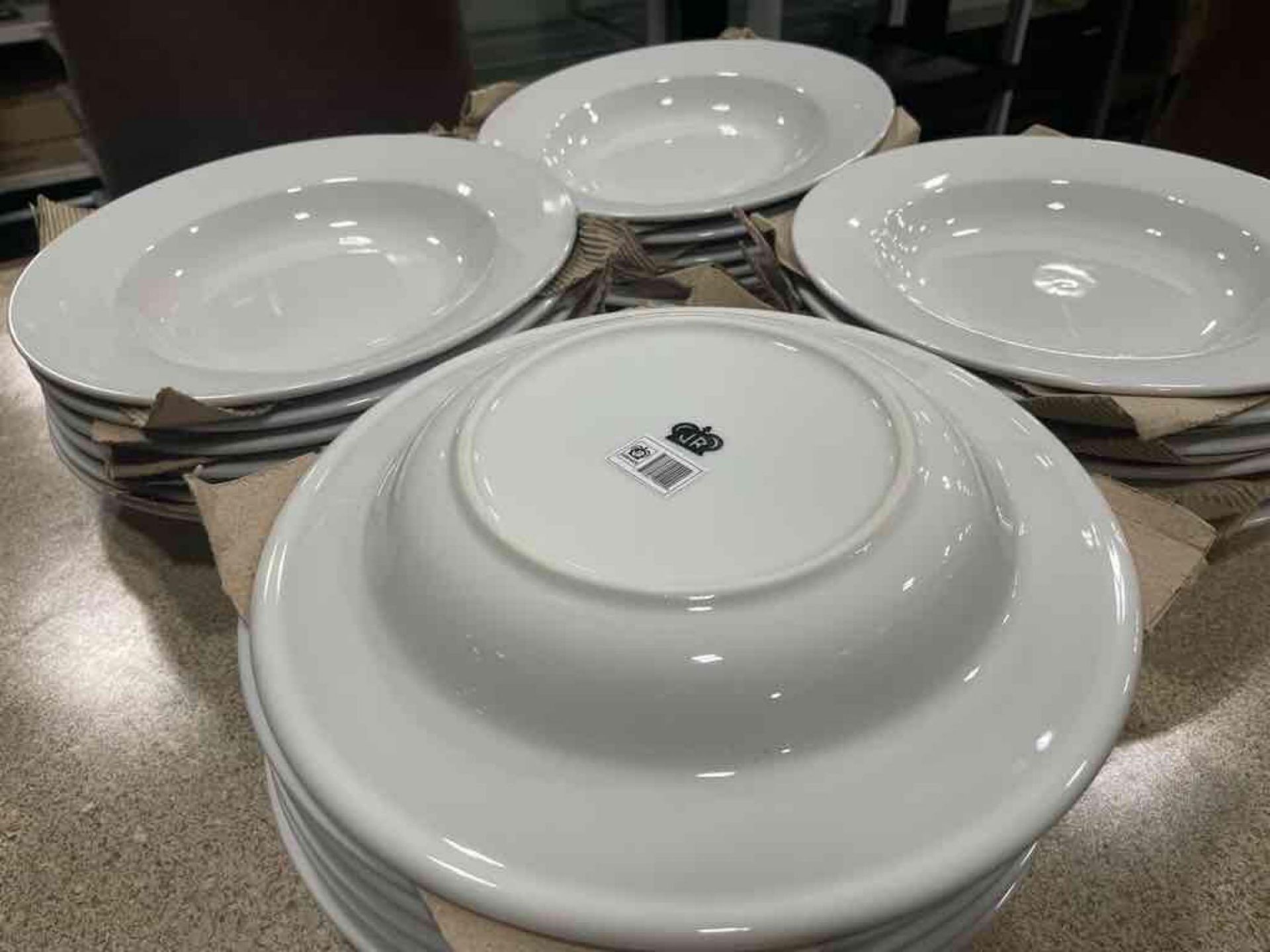 LOT OF (24) 11 5/8" RIMMED PASTA / SOUP DISHES, JOHNSON ROSE 90009 - NEW - Image 3 of 3