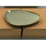 4 CASES OF TERRASTONE 10" SAGE GREEN OVAL PLATTER - 12/CASE, ARCOROC - NEW