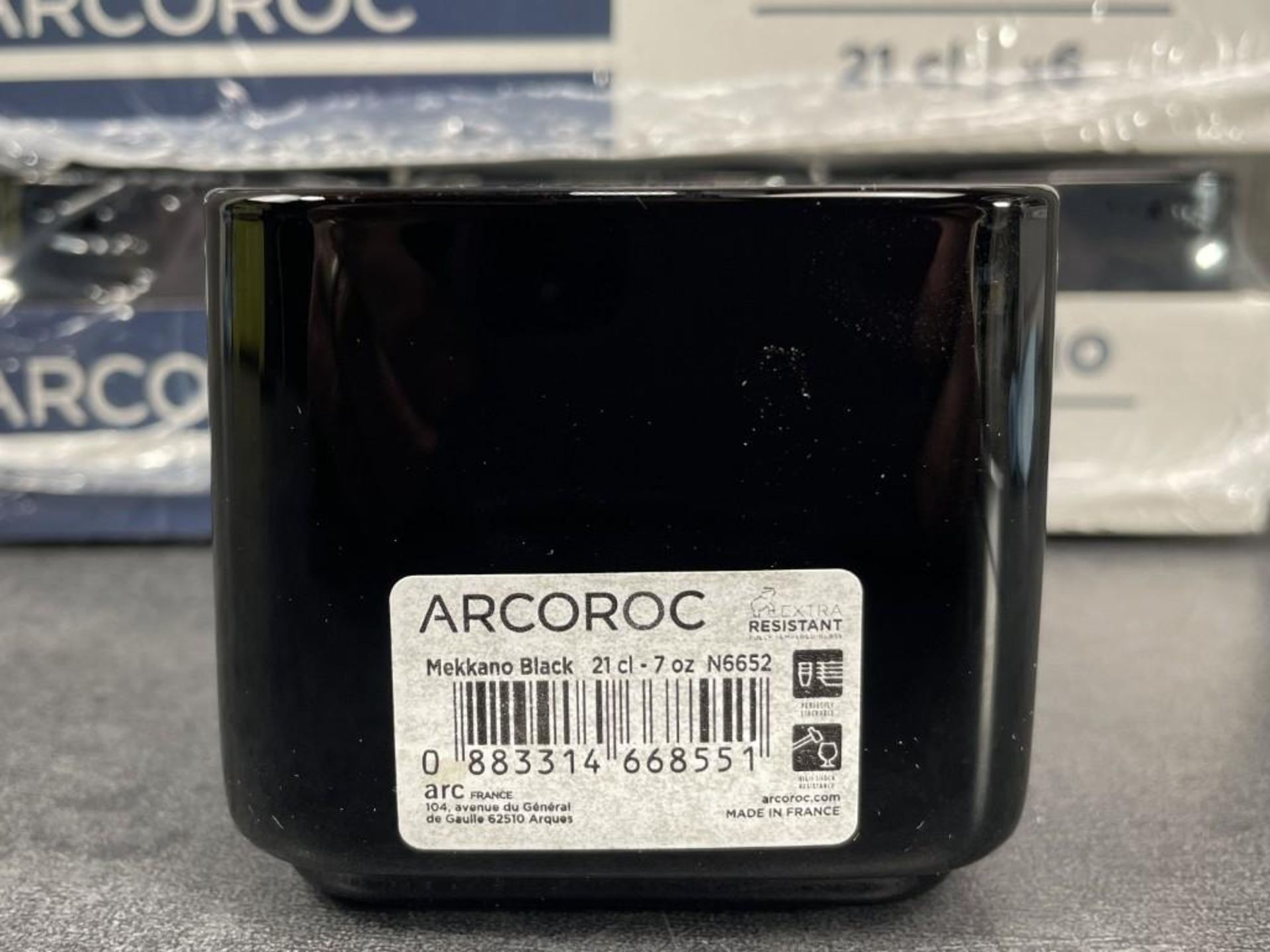 MEKKANO 2-7/8" BLACK SQUARE 7OZ BOWLS, ARCOROC N6652 - LOT OF 24 - Bild 3 aus 7