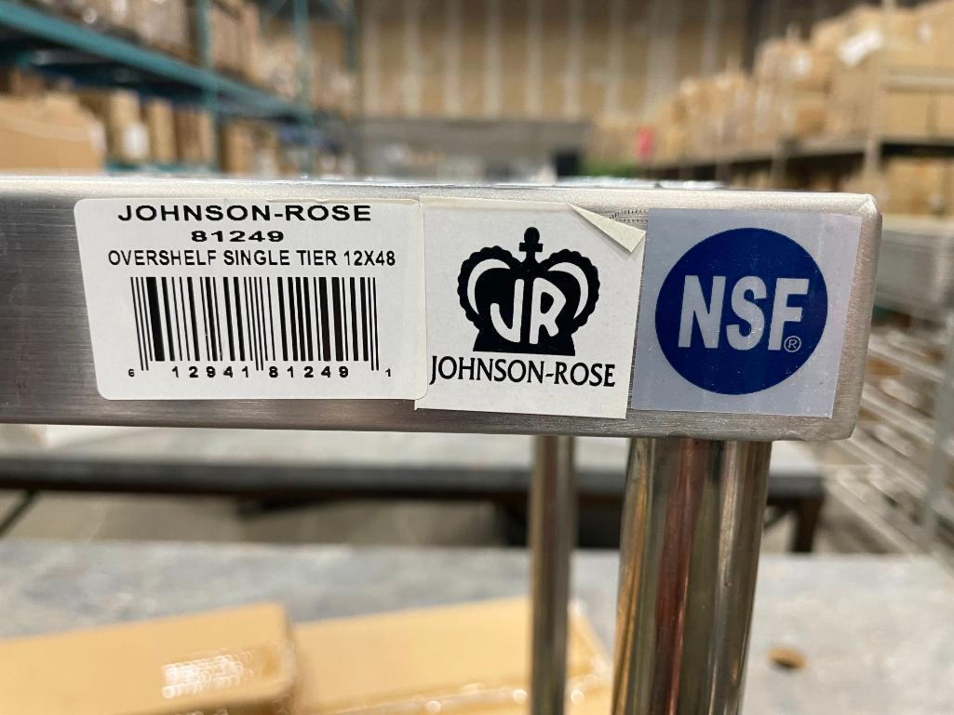 JOHNSON ROSE 81249 - 48" X 12" STAINLESS STEEL OVER SHELF - NEW - Image 4 of 8