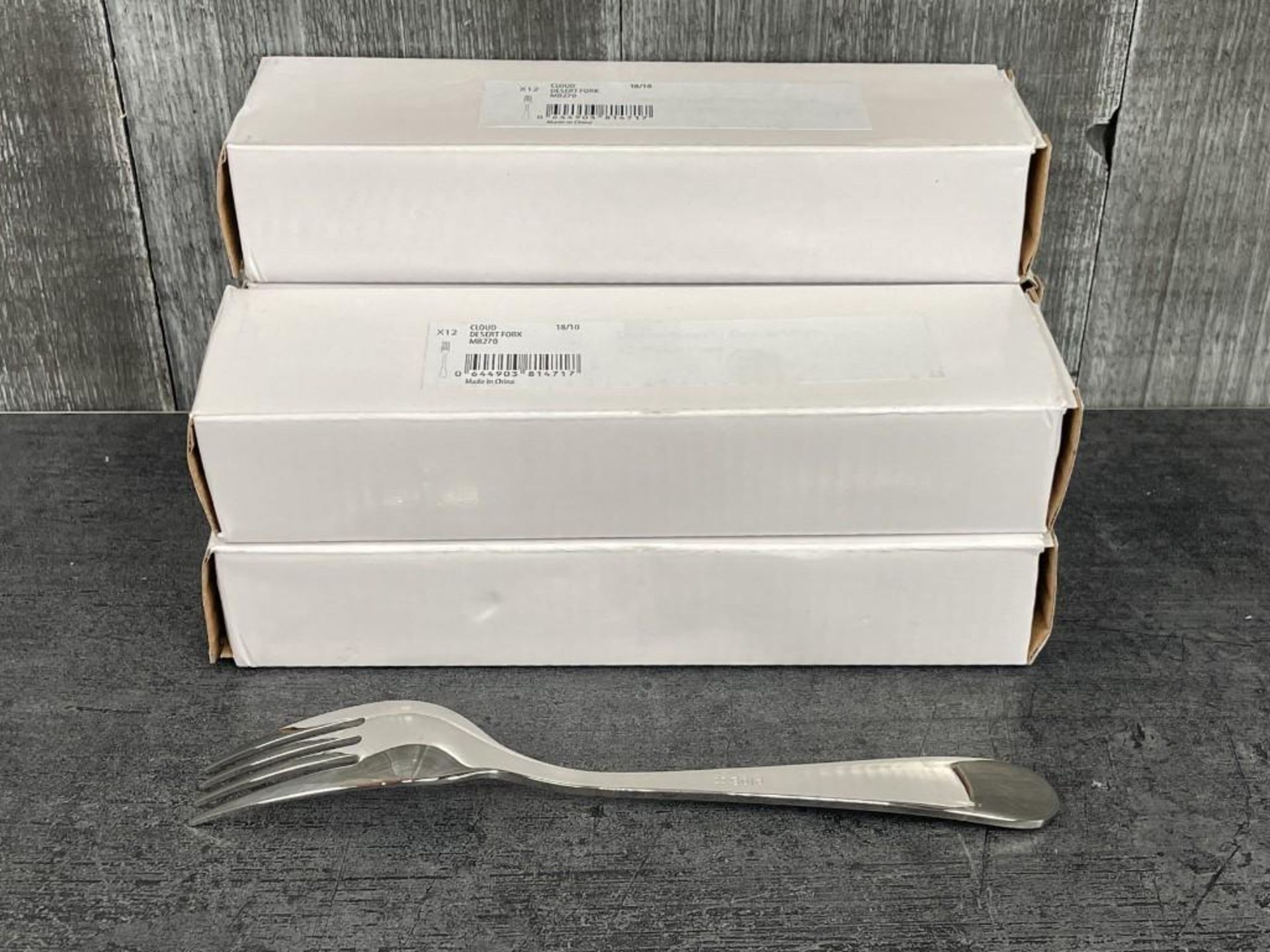 CLOUD HEAVY WEIGHT DESSERT FORKS, SOLA MB270 - LOT OF 60 (5 BOXES) - Image 3 of 5