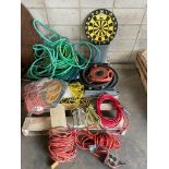 PALLET OF EXTENSION CORDS & WATER HOSE