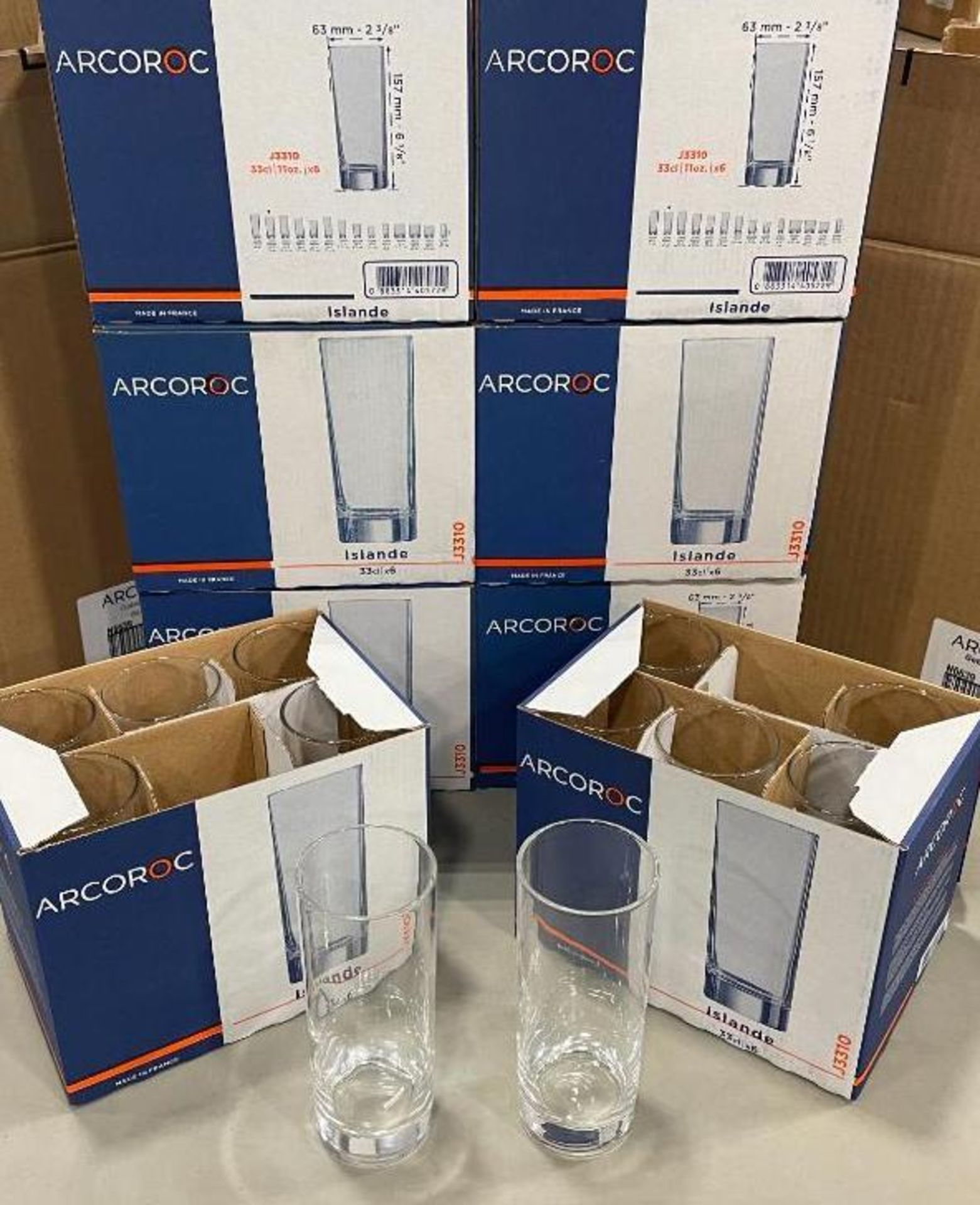 2 CASES OF ISLANDE 11OZ HIBALL GLASSES, 24 PER CASE, ARCOROC N6639 - NEW