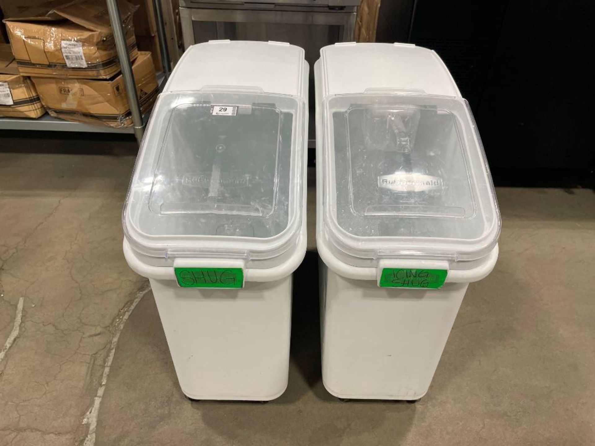 (2) RUBBERMAID MOBILE INGREDIENT BINS WITH SCOOPS - Image 2 of 8
