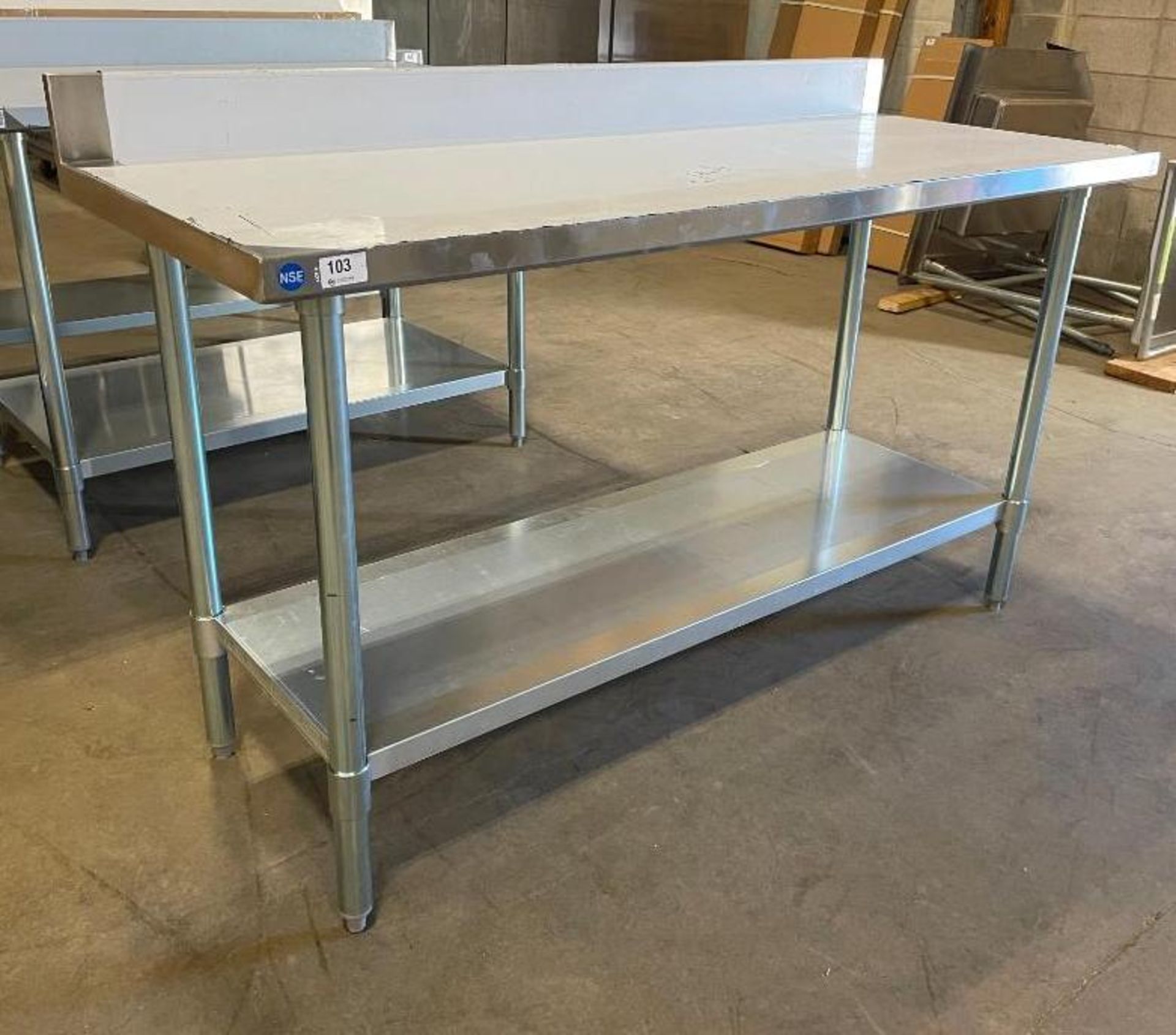 NEW 24" X 60" STAINLESS STEEL WORK TABLE WITH 4" BACKSPLASH & UNDERSHELF - Image 3 of 5