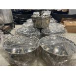 LOT OF (10) TWO-COMPARTMENT ROUND STAINLESS STEEL POT WITH COVERS