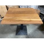 30" X 24" WOOD TOP SINGLE PEDESTAL TABLE