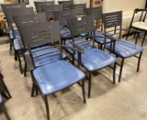 (12) BLUE PADDED METAL BACK DINING ARMCHAIRS