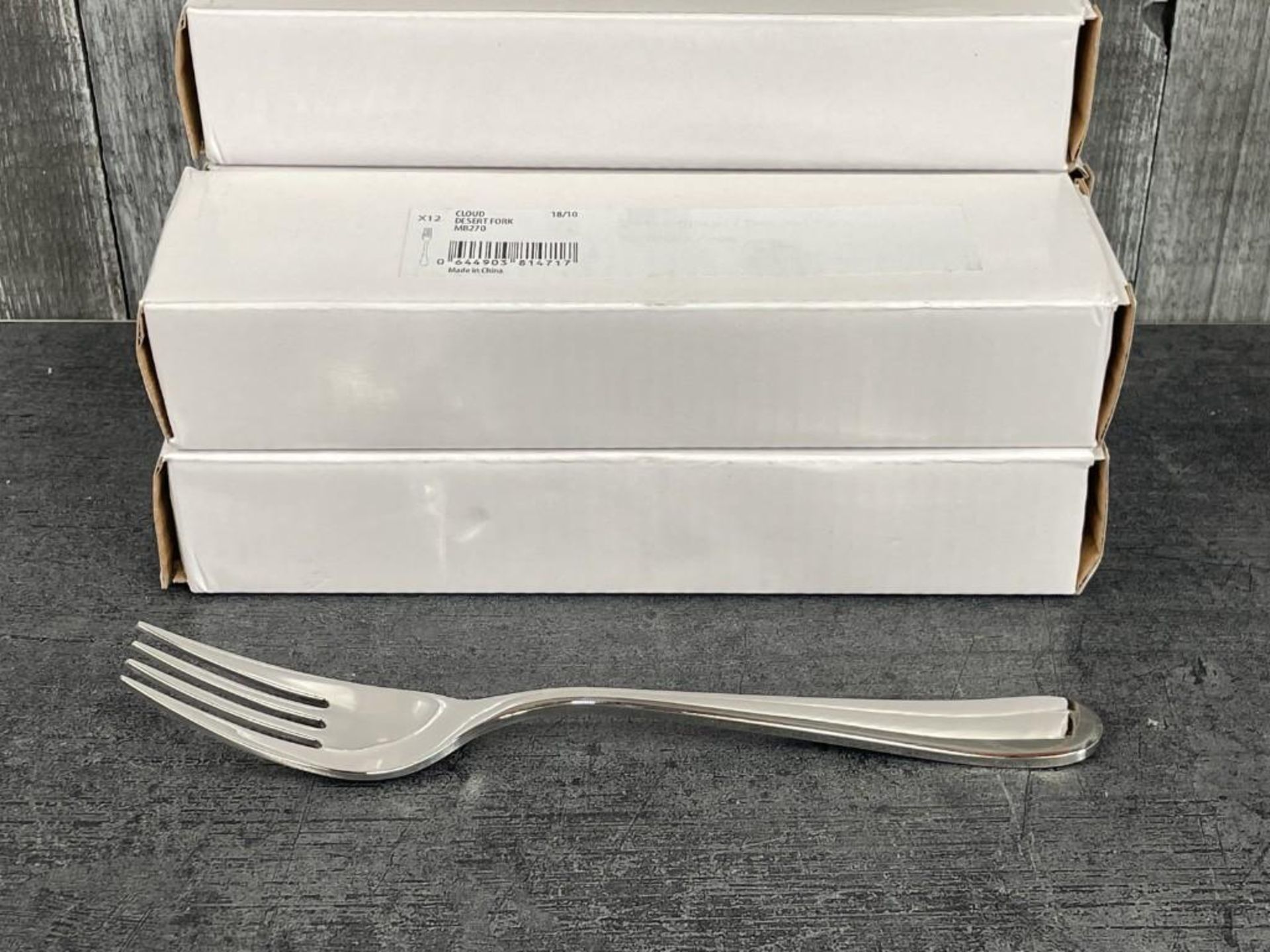 CLOUD HEAVY WEIGHT DESSERT FORKS, SOLA MB270 - LOT OF 60 (5 BOXES) - Image 2 of 5