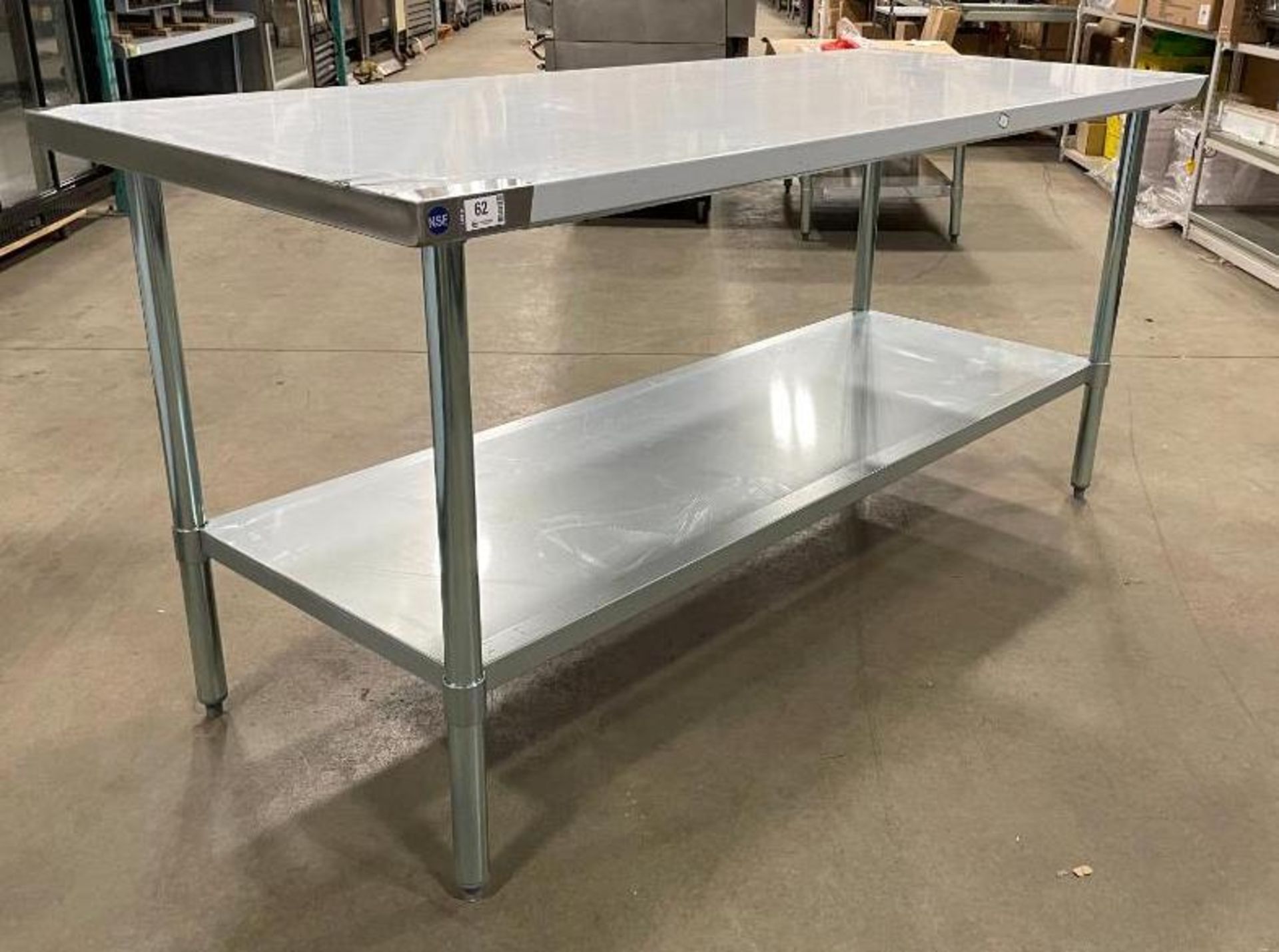 NEW 30" X 72" STAINLESS STEEL WORK TABLE WITH UNDERSHELF - Image 2 of 10