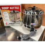 NEW 10.6 QT STAINLESS STEEL SOUP KETTLE, OMCAN 19074