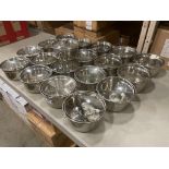 LOT OF (20) TWO-COMPARTMENT ROUND STAINLESS STEEL POT WITH COVER