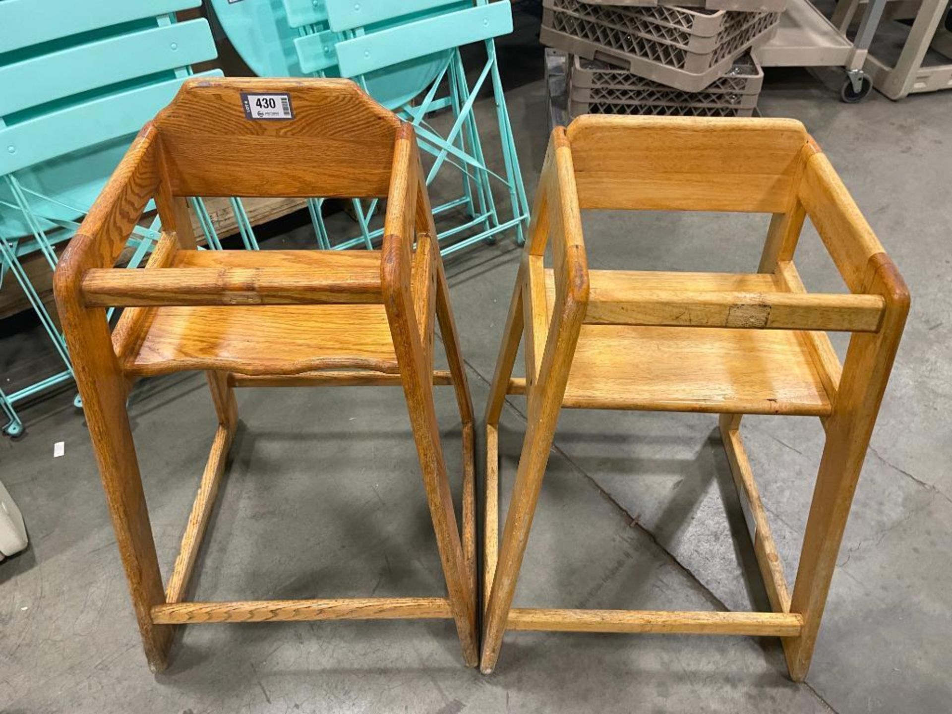 (2) WOODEN HIGH CHAIRS - Image 2 of 3