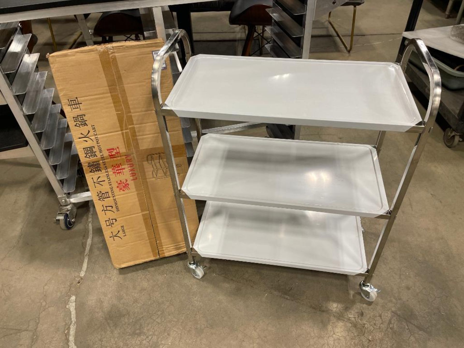 (2) 3-TIER STAINLESS STEEL BUSSING CART