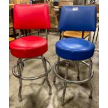 (2) HIGH BACK SWIVEL STOOL WITH FOOT RAIL