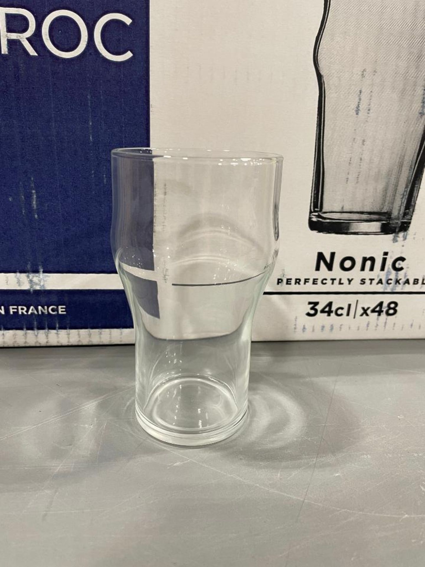 2 CASES OF 12OZ NONIC BEER GLASS, ARCOROC 43740 - 24 PER CASE - Image 5 of 14