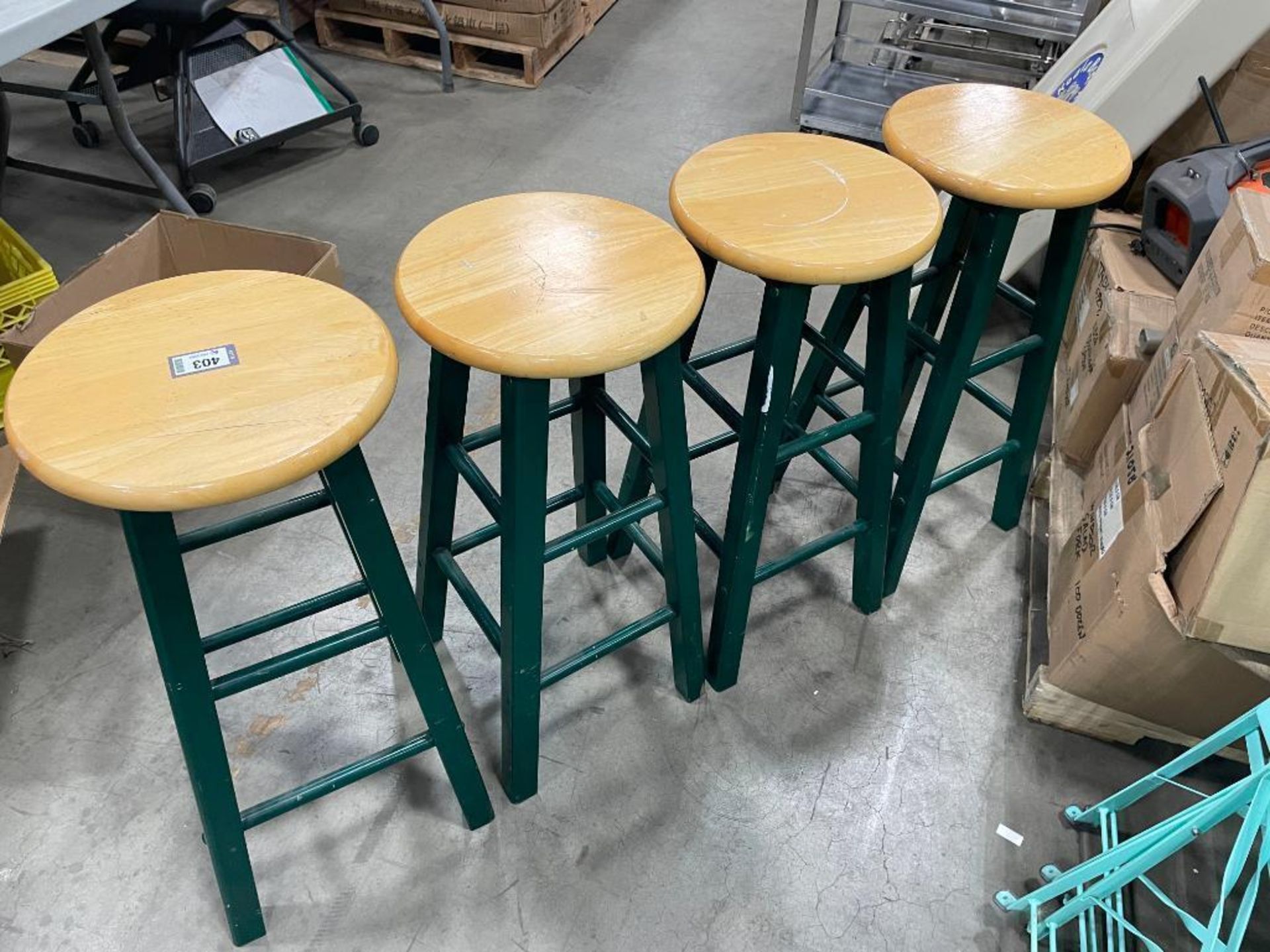 (4) WOODEN STOOLS - Image 3 of 3
