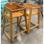 (2) WOODEN HIGH CHAIRS