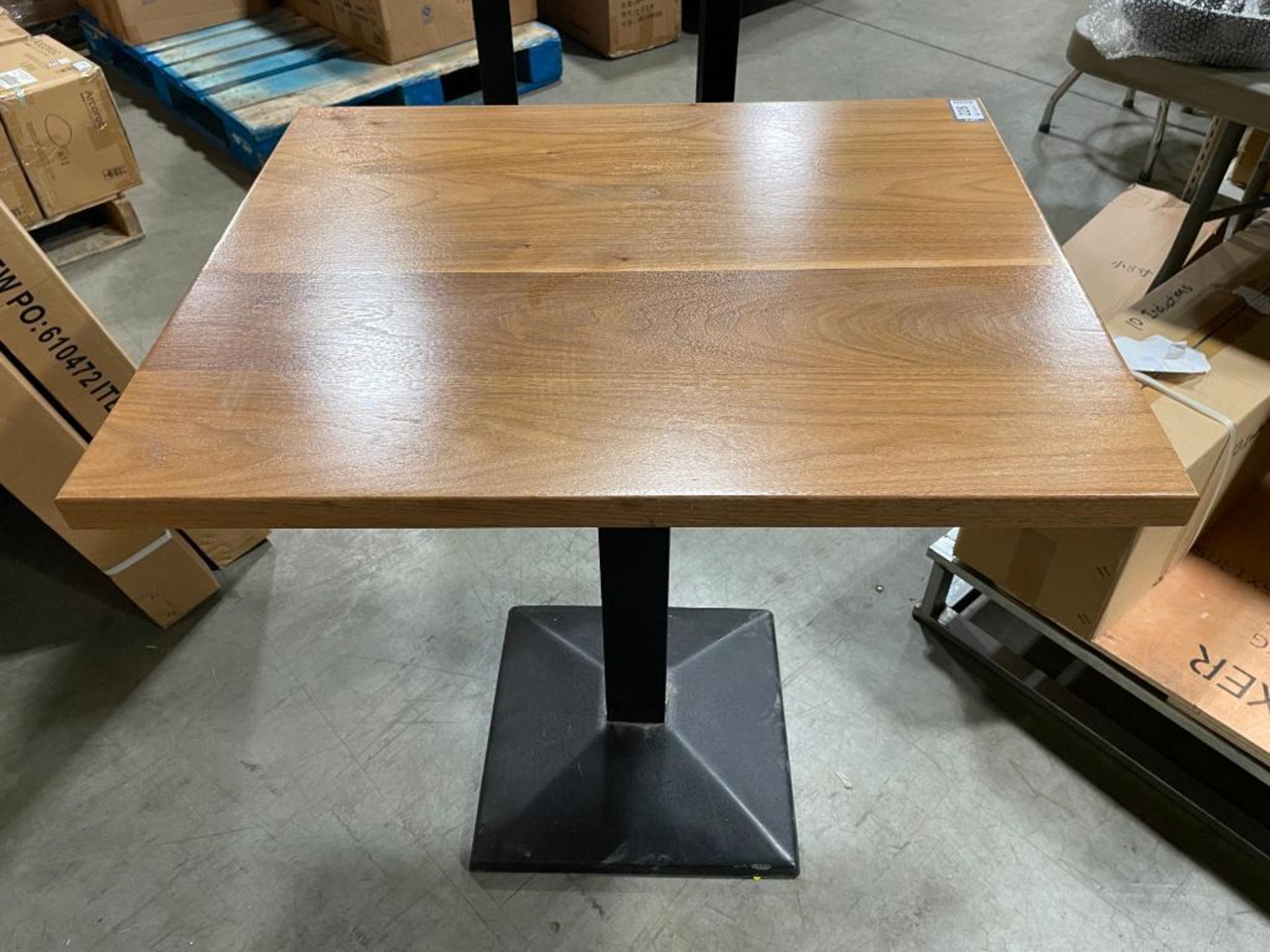 30" X 24" WOOD TOP SINGLE PEDESTAL TABLE