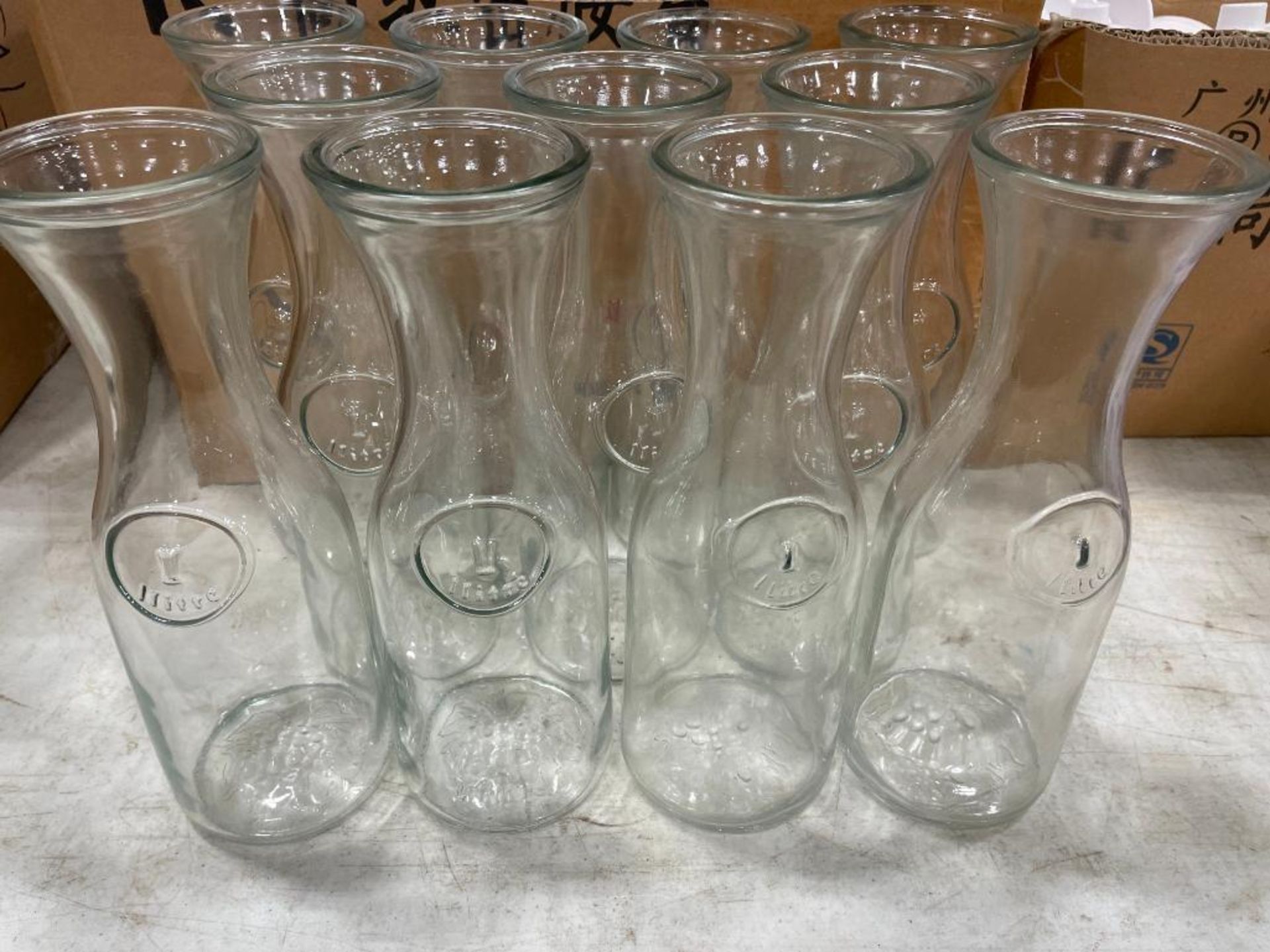 (10) 1-LITER GLASS CARAFES - Image 3 of 5