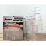 NEW 5-PIECE CLEAR POLYCARBONATE MEASURING CUP SET, OMCAN 80575