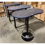 (3) BLUE 41" X 23" BAR HEIGHT TABLES