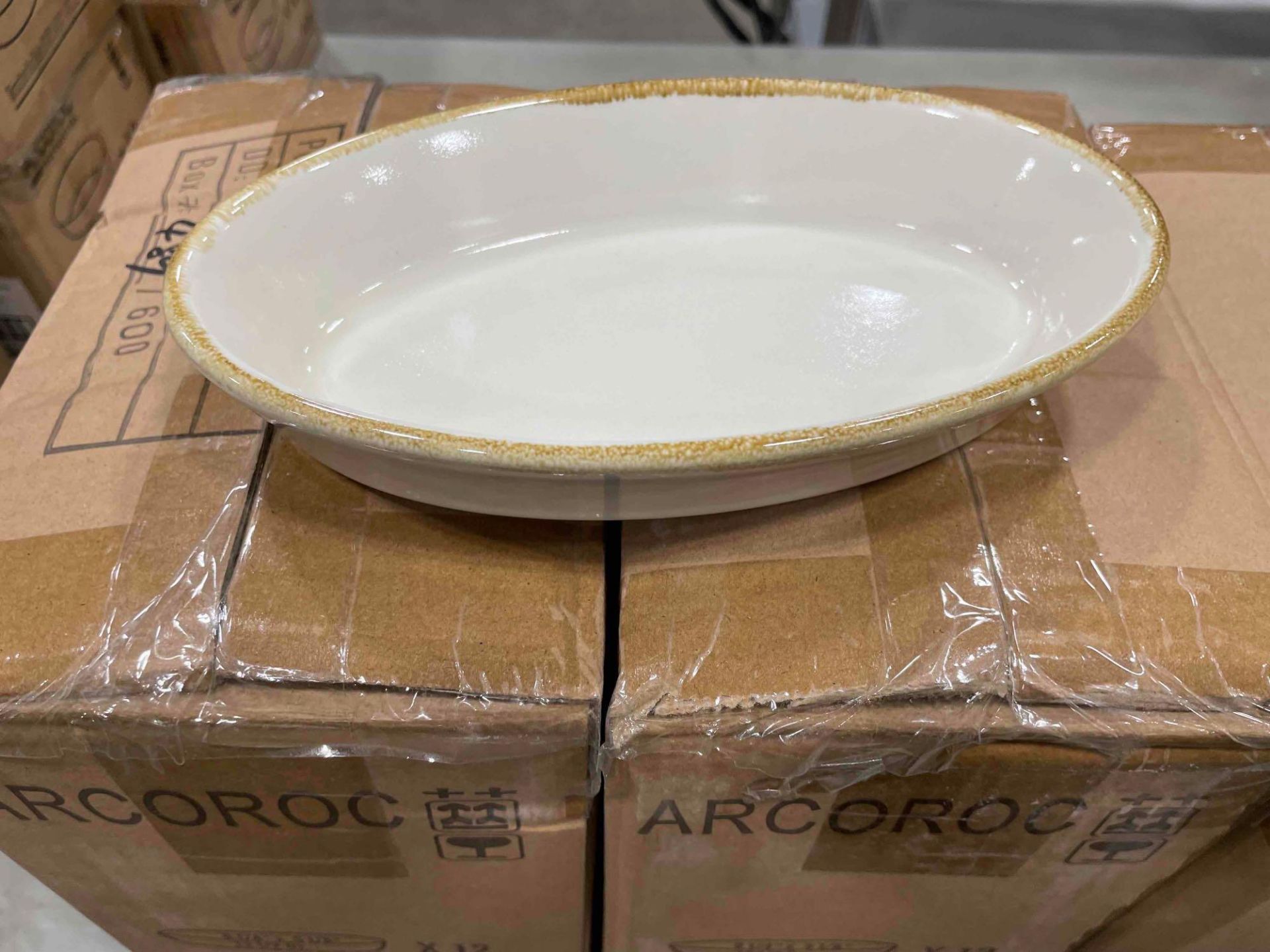 4 CASES OF TERRASTONE 8 1/4" WHITE OVAL BAKER - 12/CASE, ARCOROC - NEW - Image 4 of 5