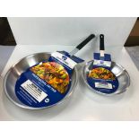 12" & 8" ALUMINUM FRY PAN W/NON-SLIP HEAT RESISTANT HANDLE - JR 63232, 63228 - NEW