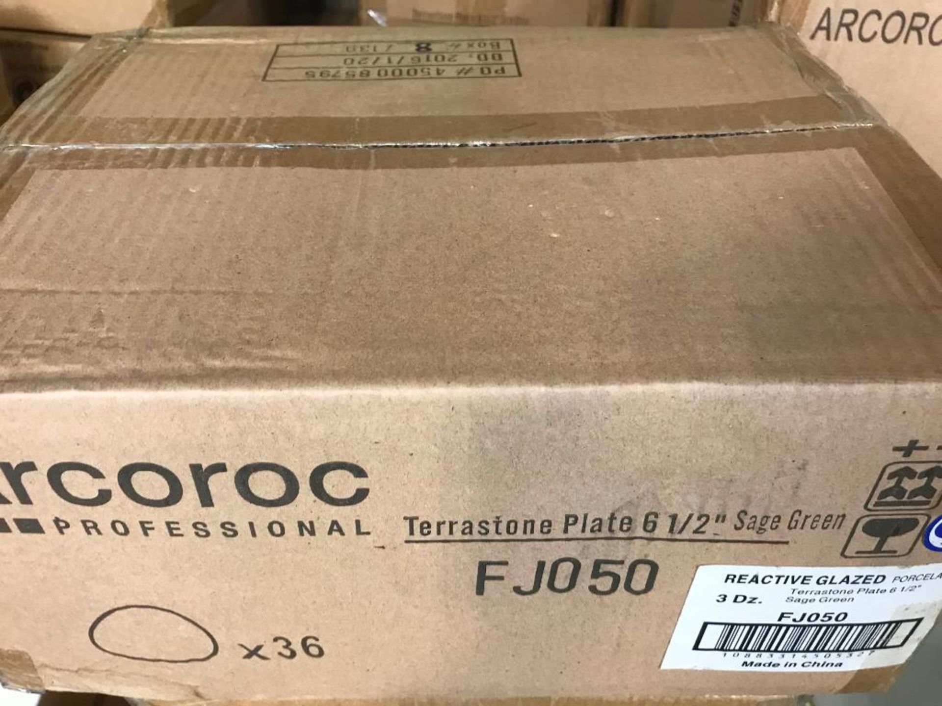 CASE OF TERRASTONE 6 1/2" SAGE GREEN PLATE - 36/CASE, ARCOROC - NEW - Image 2 of 3