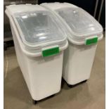 (2) RUBBERMAID MOBILE INGREDIENT BINS WITH SCOOPS