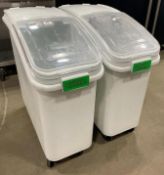 (2) RUBBERMAID MOBILE INGREDIENT BINS WITH SCOOPS