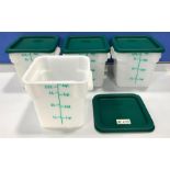 4QT SQUARE WHITE FOOD STORAGE CONTAINER, JOHNSON ROSE 56104 - LOT OF 4 - NEW
