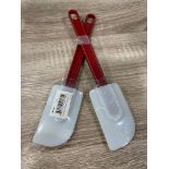 10" SILICONE HIGH HEAT SPATULA W/ RED HANDLE - LOT OF 2