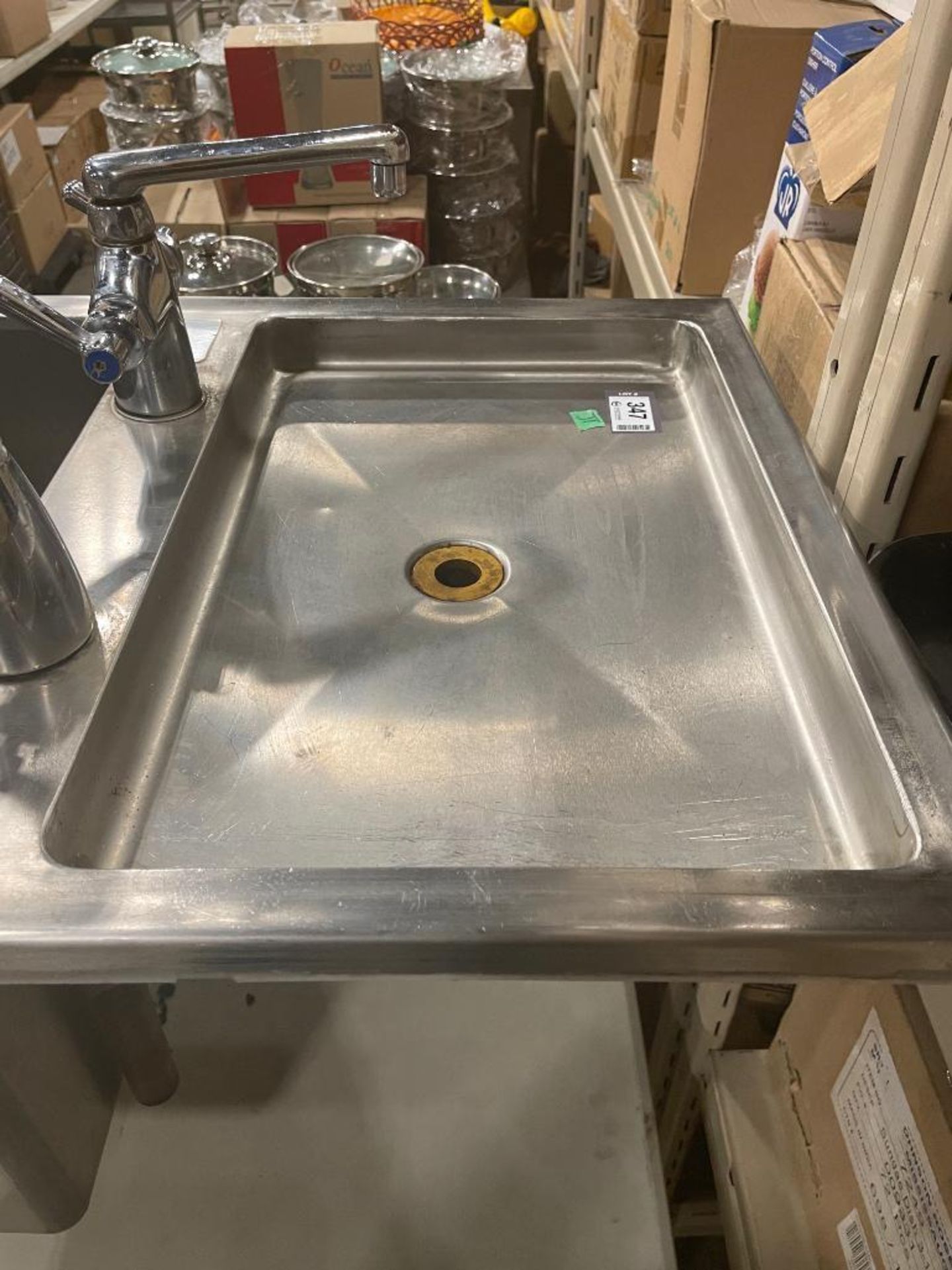 CUSTOM STAINLESS STEEL DROP-IN SINK WITH 360 DEGREE TAPS - Image 4 of 7
