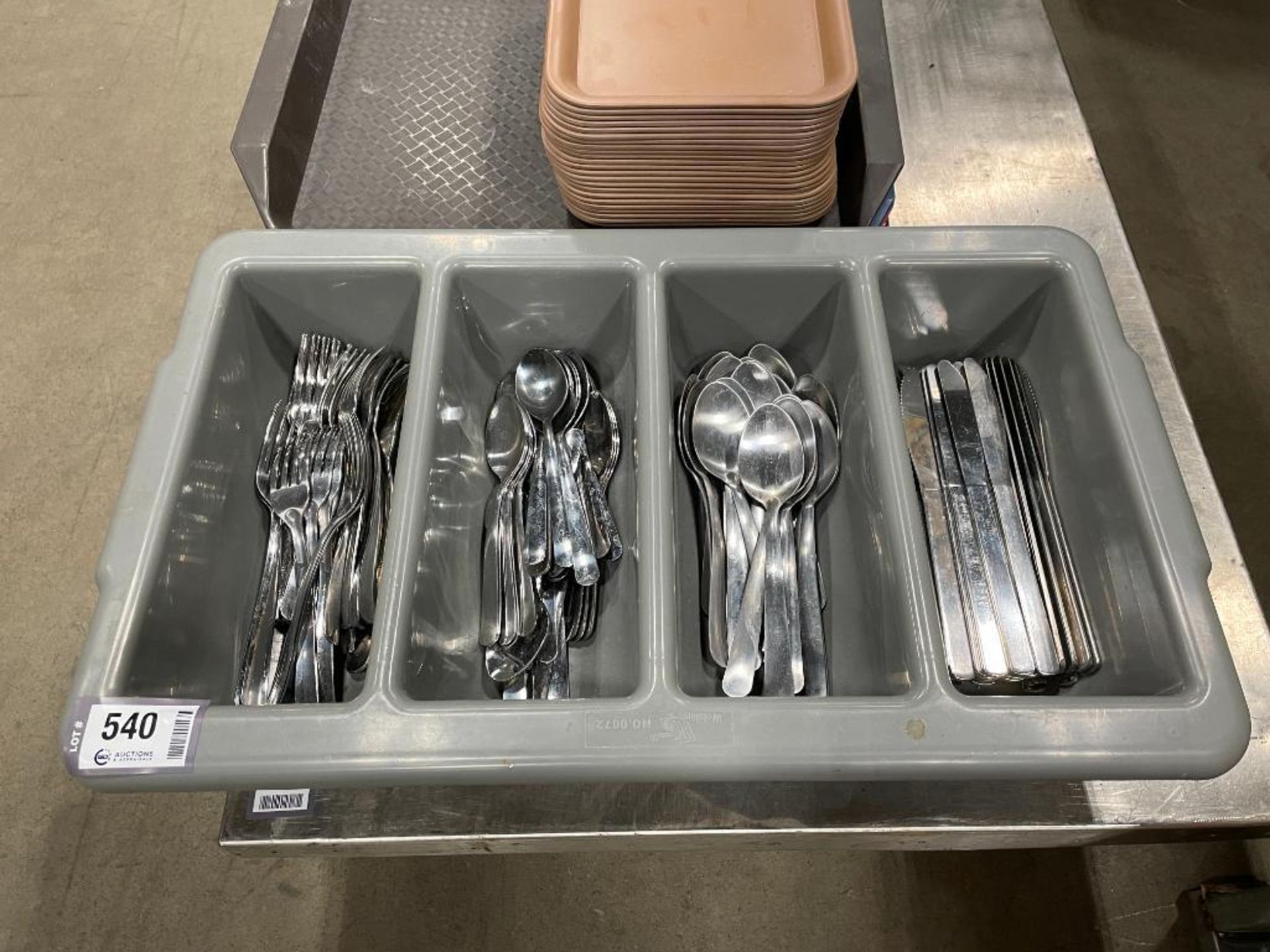 LOT OF ASSORTED TRAYS & ASSORTED SILVERWARE - Image 8 of 8