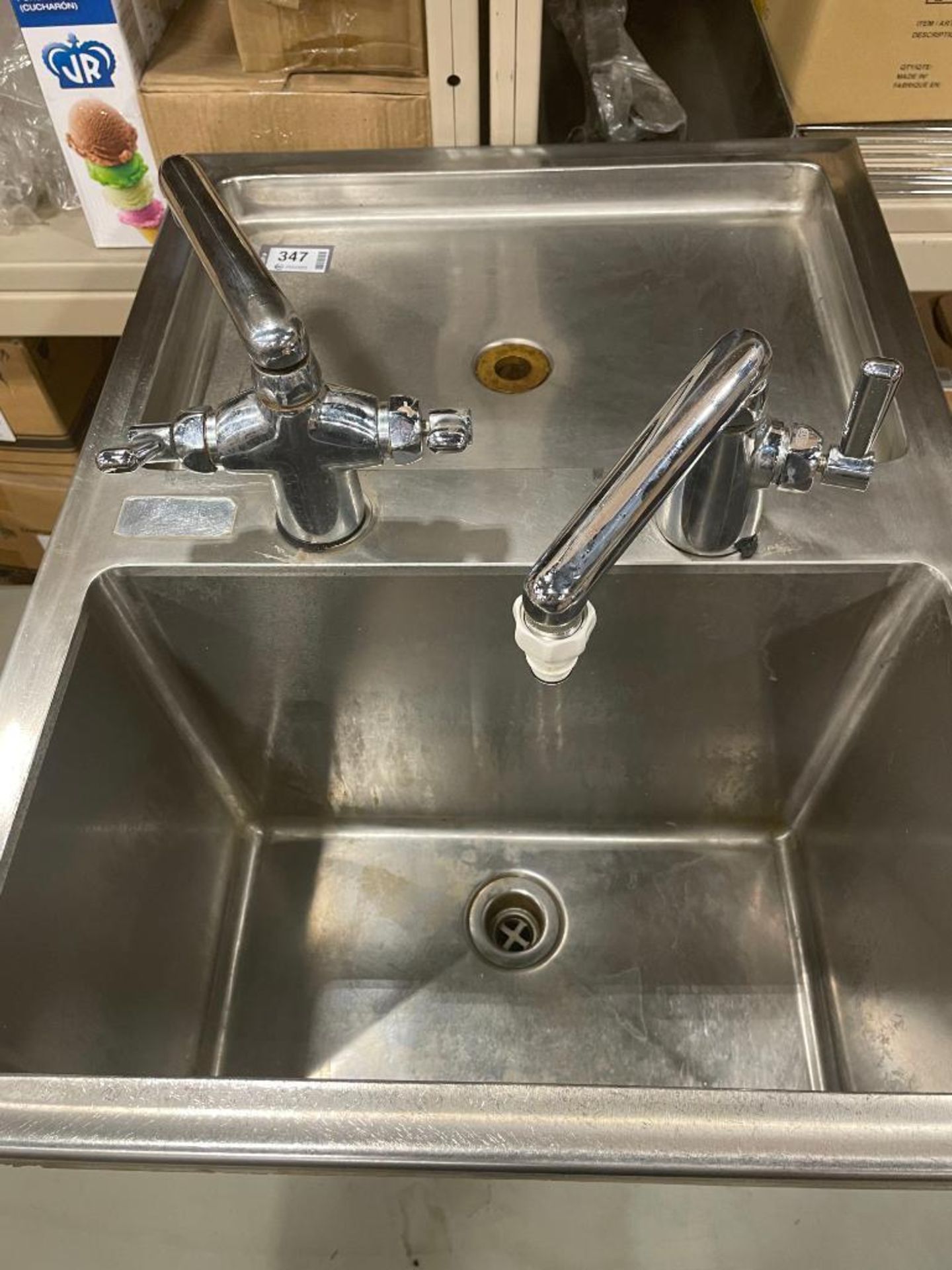 CUSTOM STAINLESS STEEL DROP-IN SINK WITH 360 DEGREE TAPS - Image 7 of 7