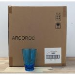 10OZ OUTDOOR PERFECT BLUE ROCKS GLASSES, ARCOROC FM400 - LOT OF 36 - NEW