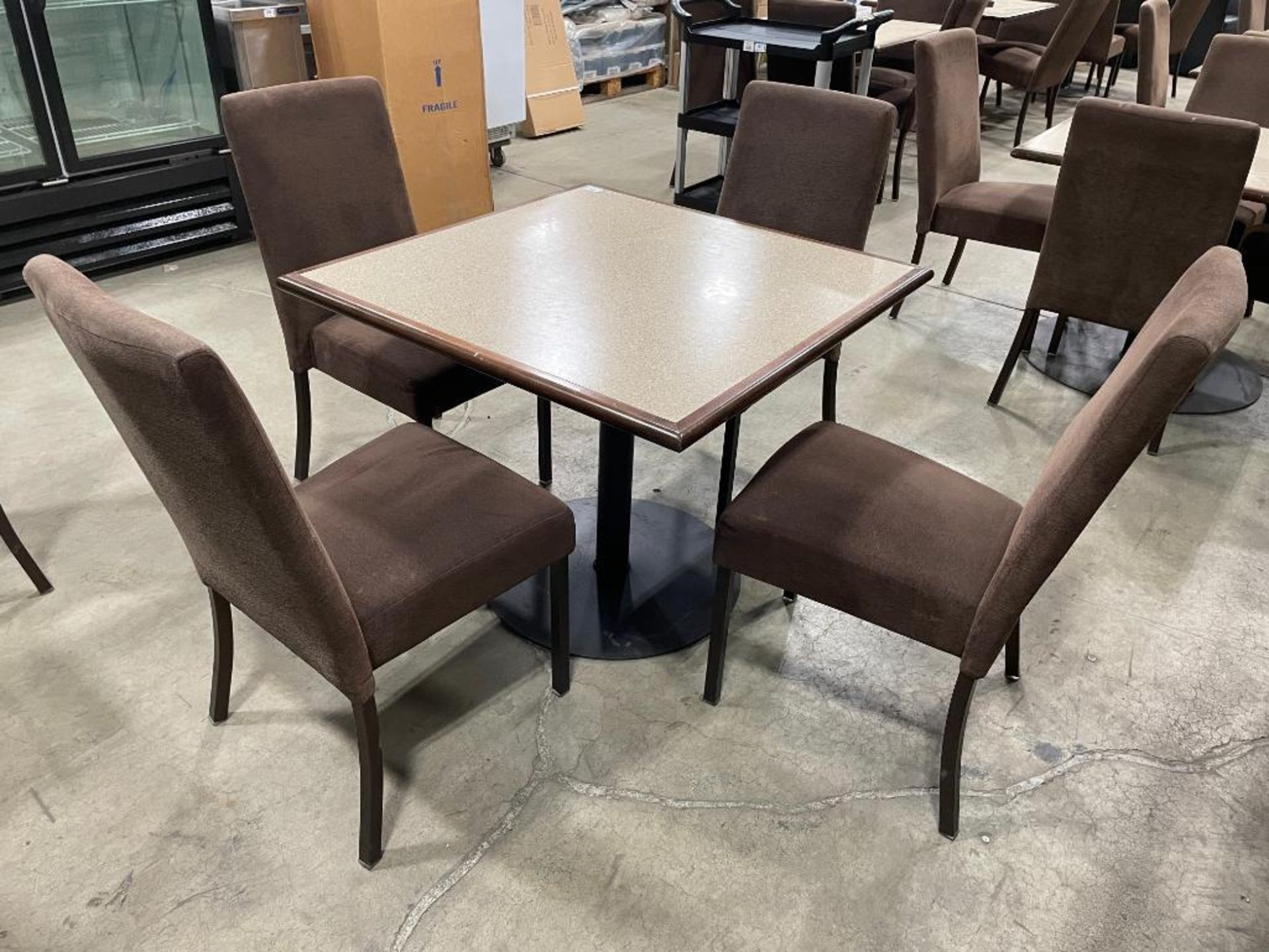 36" X 36" DINING TABLE WITH (4) MTS KILO DINING CHAIRS - Image 5 of 9