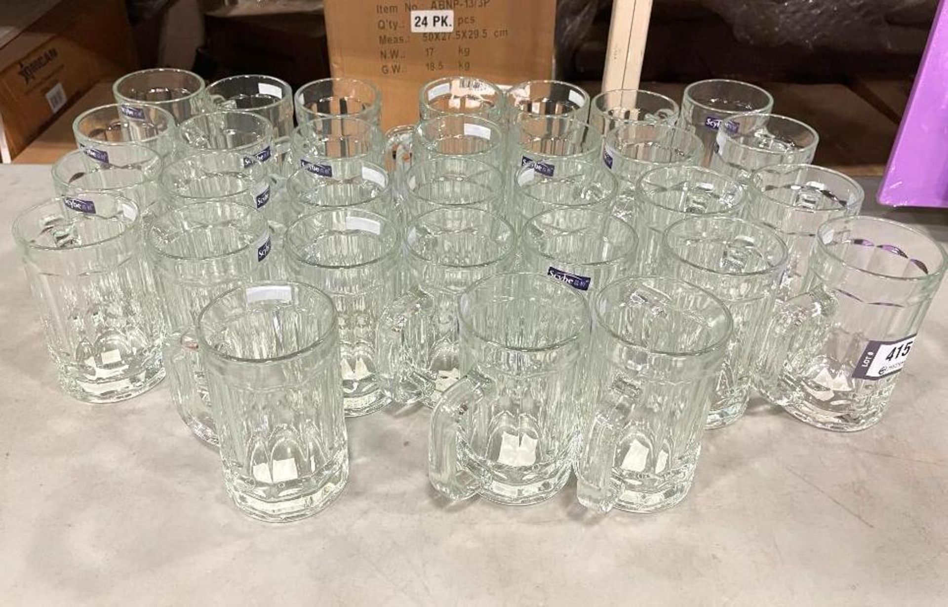 LOT OF (30) SCYBE GLASS BEER MUGS - Image 3 of 4