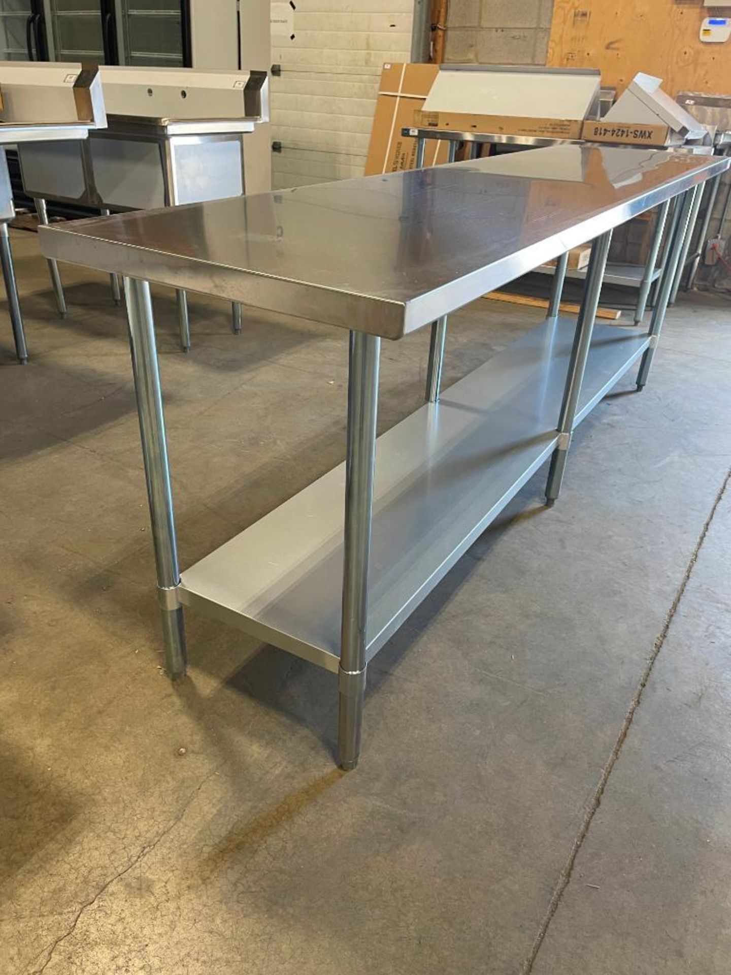NEW 24" X 96" STAINLESS STEEL WORK TABLE WITH UNDERSHELF - Image 4 of 8