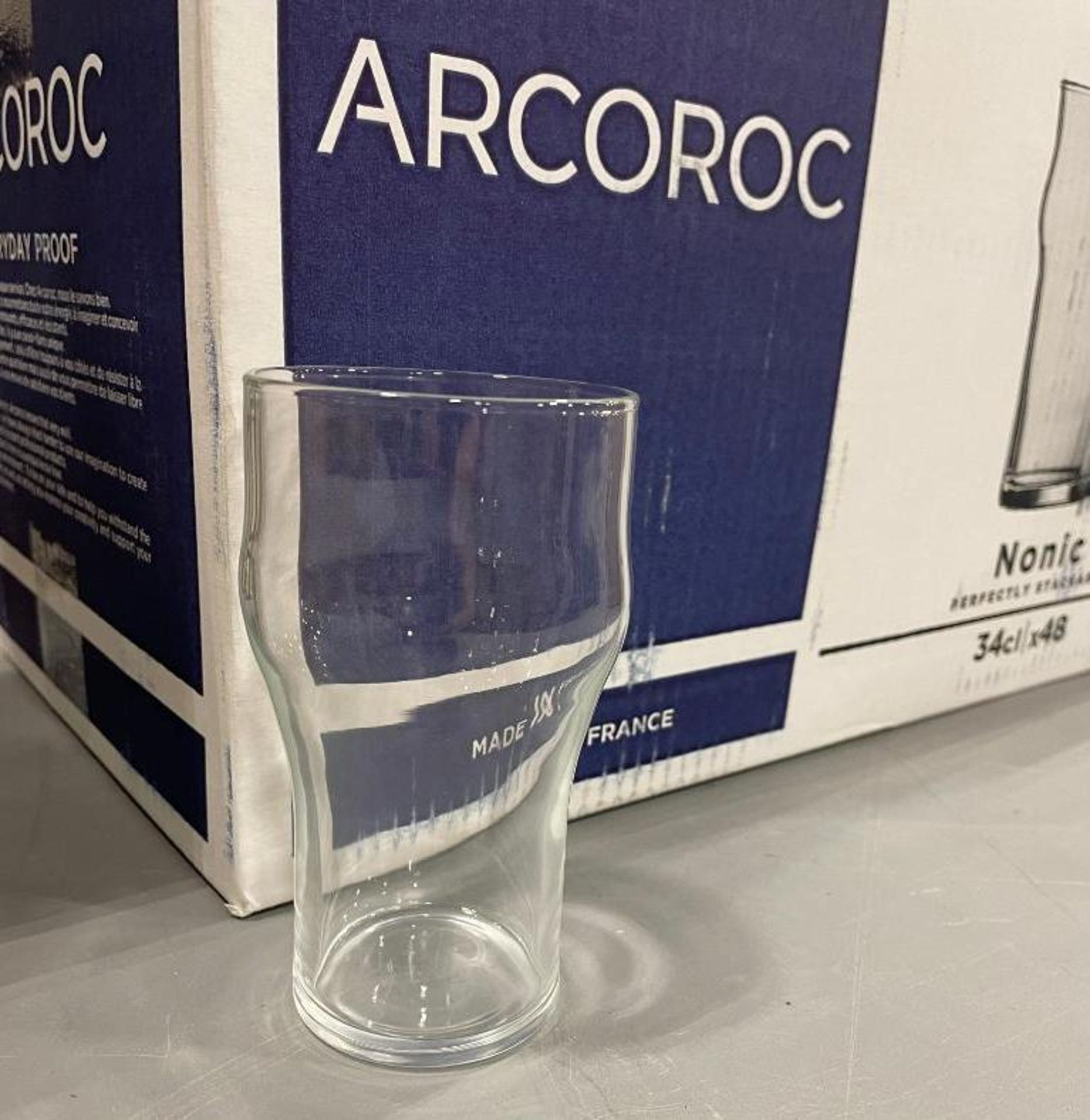 2 CASES OF 12OZ NONIC BEER GLASS, ARCOROC 43740 - 24 PER CASE - Image 3 of 14