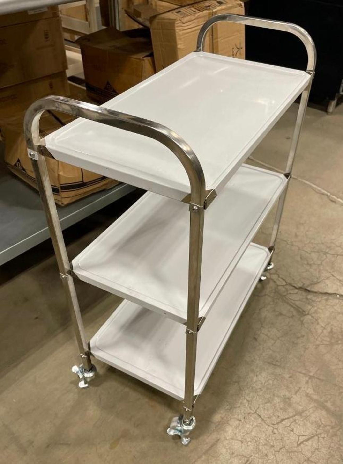 (2) 3-TIER STAINLESS STEEL BUSSING CART - Image 2 of 4