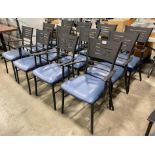 (12) BLUE PADDED METAL BACK DINING ARMCHAIRS