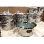 LOT OF (10) STAINLESS STEEL POT WITH COVERS